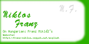 miklos franz business card